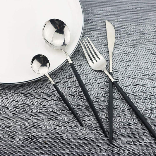 JASHII 30-Piece Stainless Steel Satin Finish Flatware Set, Mirror Polished Tableware Cutlery for Home and Restaurant, Dishwasher Safe