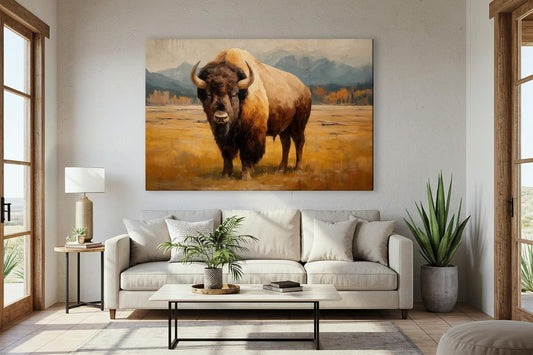 Wildlife Canvas Prints - Wild Animals Home Decor - Medium, Large, and Extra Large Wall Art for Living Room, Bathroom, Kitchen (American Titan, 43L" x 65W")