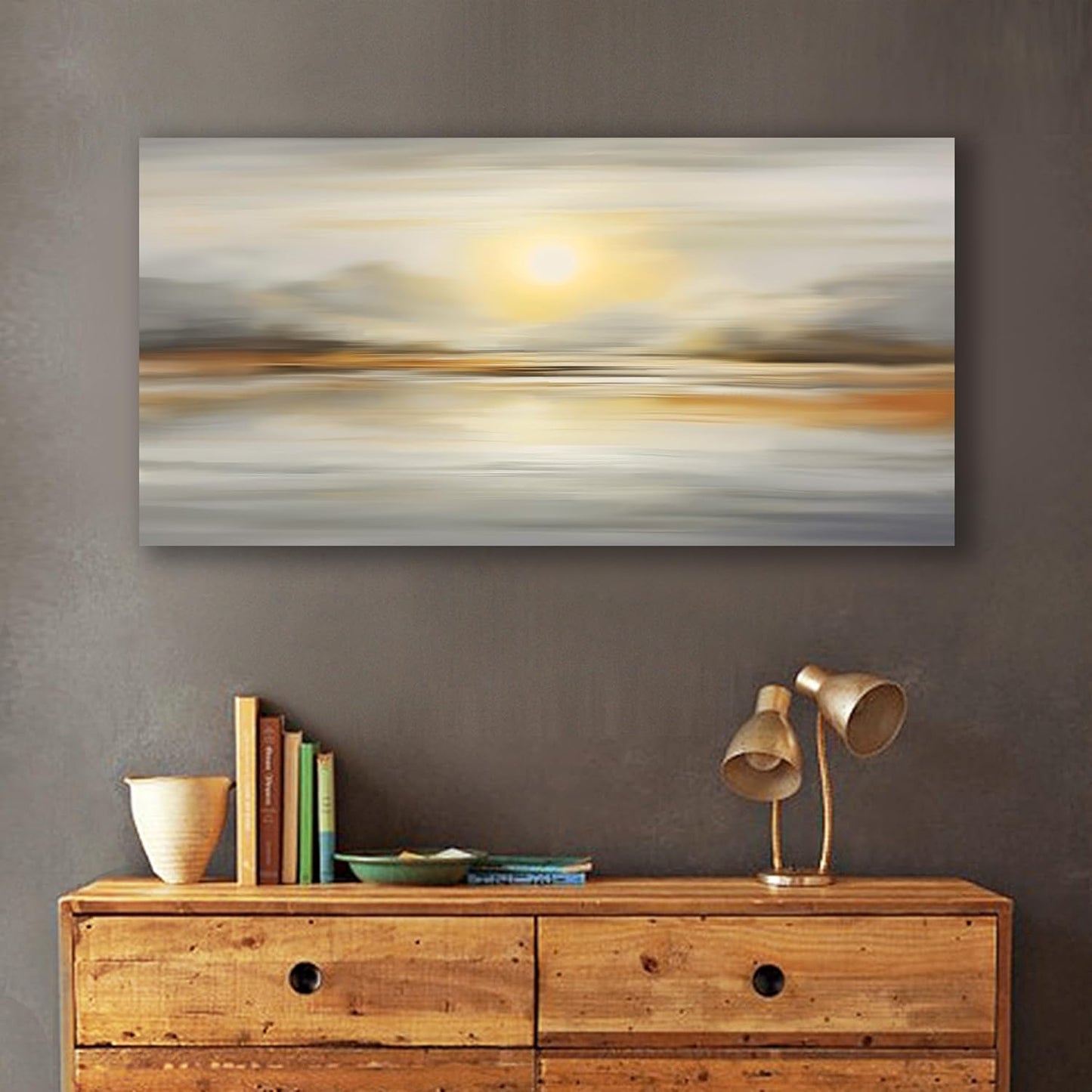VHMING Abstract Canvas Wall Art Seascape Canvas Printing Abstract Art Wall Decor Artwork for Living Room Bedroom Dining Room Home Office Decor 20x40inch