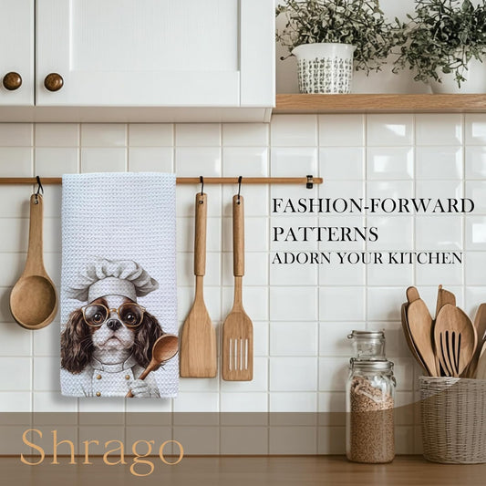 Funny Cavalier King Charles Spaniel Dog Kitchen Towels, Cavalier King Charles Spaniel Gifts, Dish Tea Towels for Kitchen, Dog Lovers Mom Dad Owner Gifts Decorative Hand Towels, 16x24 Inch
