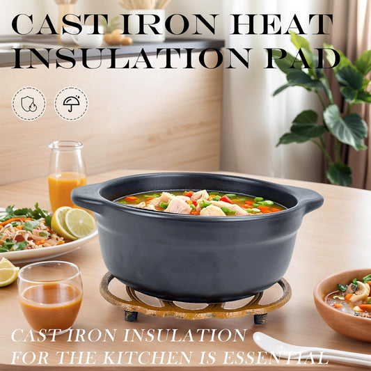 2 Pack Cast Iron Trivet, 7 inch Pumpkin Metal Trivet for Hot Dishes, Heat-Resistant Decorative Trivets for Kitchen and Dining Countertop Protection