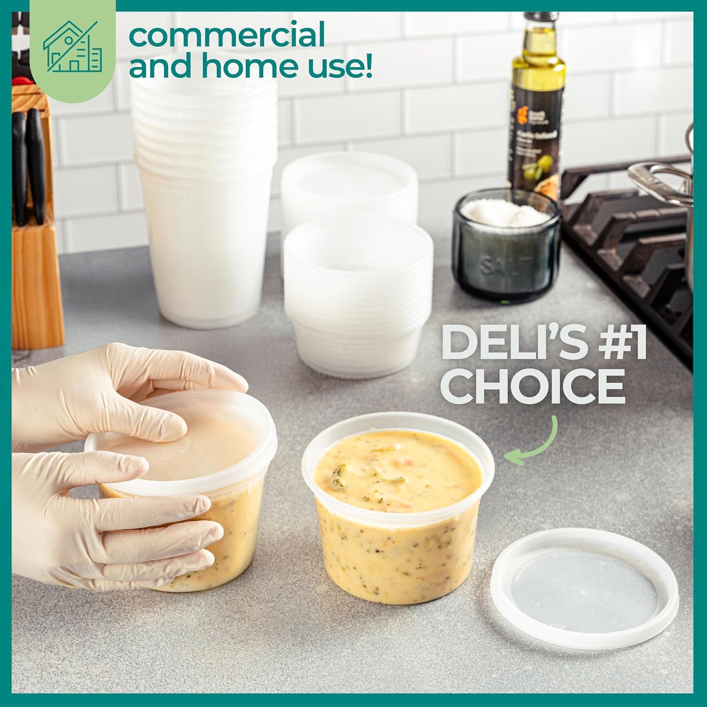 JoyServe 16 Oz Deli Food Containers with Lids - (36 Sets) Airtight Plastic Food Storage for Takeout, Meal Prep, To-Go, and Soup Freezer Containers with 36 Lids, BPA-Free, Dishwasher, Microwave Safe