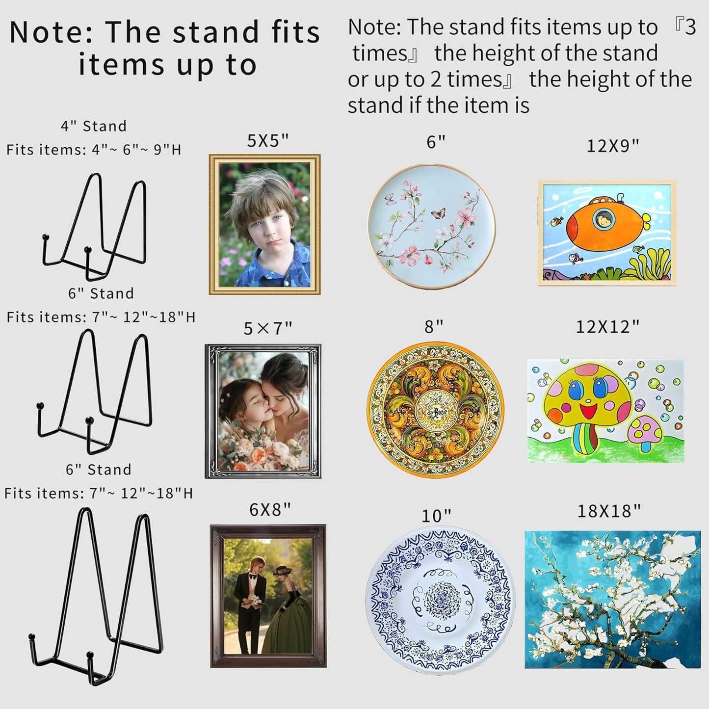 Birity 32 pcs 4.5in Plate Stands for Display,Metal Plate Holders Display Stands Can Be Used for Picture Stand,Book Stands for Display,Plate Display Stands,Easel,Photo Frame Stands,Desktop Stand