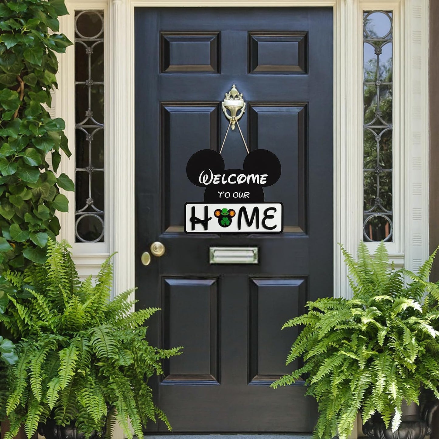 19Pcs Cute Mouse Interchangeable Seasonal Welcome Door Sign for Front Door Decor, Welcome to Our Home Sign with Interchangeable Holiday Pieces for Farmhouse/Wall/Porch Decor and Housewarming