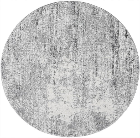 Keen Home Design Area Rugs - 10ft Round Non-Shedding, Abstract Rugs for Kitchen, Living Room, Bedroom, Dining Room, Entryway - Size: 10' Round, Abstract Cream/Grey