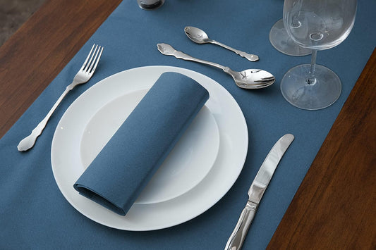 AMERICAN HOMESTEAD Paper Napkins - Navy Blue Disposable Linen-Like Dinner Napkins - Restaurant-Quality Table Serviettes for Weddings, Parties, and Events - 15.75" x 15.75" - 50 Count