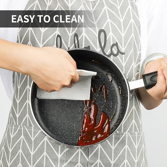 Nonstick Saucepan Set - 2 Quart and 3 Quart,Ultra Non Stick Sauce Pan Small Pot with Glass Lid,Great for Home Kitchen Restaurant,Black