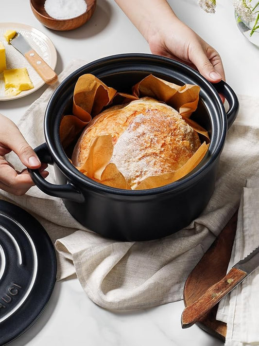 LE TAUCI 3 Quart Ceramic Dutch Oven - Lightweight, Non-Toxic, No Seasoning Needed- Oven, Microwave & Dishwasher Safe, Dutch Oven Pot with Lid for Sourdough, Soup & Stew, Midnight Blue