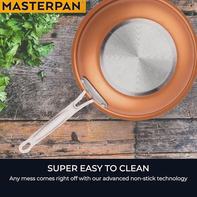 MASTERPAN Copper tone 10 and 12 inch Non-Stick Ceramic Frying Pans 2-Pack