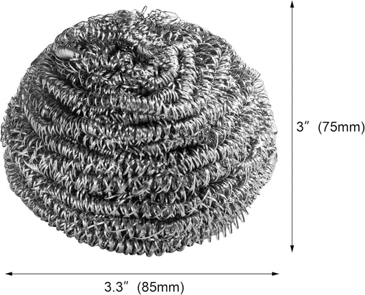 New Star Foodservice 54460 Extra Large (50 Grams) Stainless Steel Sponges Scrubbers, Set of 12