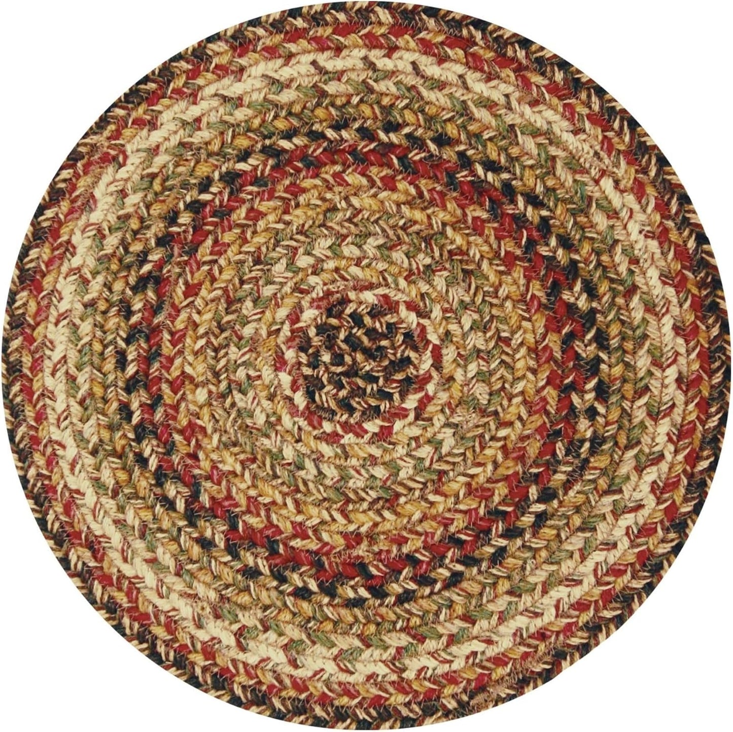 Homespice Kingston Jute Woven Round Placemats Set of 6, 15", Warm Country Decor, Multicolor Table Mats - Vibrant Colors, Durable, Easy to Clean and Protects Furniture