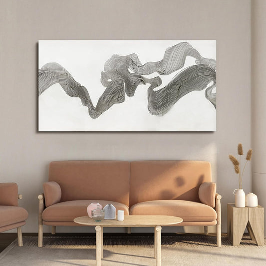 Abstract Wall Art Decor Wall Art Pictures for Living Room Abstract Canvas Art Wall Decor Gray White Wall Art Prints Artwork for Walls Modern Minimalist Wall Art Decorations Home Office Decor 20" X 40"