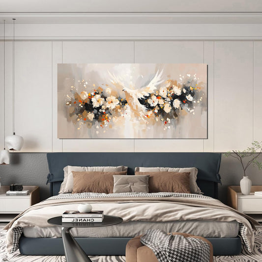 AIXMGSJS Large Canvas Wall Art Decor Wall Art Pictures for Living Room Colorful Flowers Wall Art Prints Artwork for Walls Dove of Peace Wall Art Art Work for Wall Decor Bedroom Office Decor 24" X 48"
