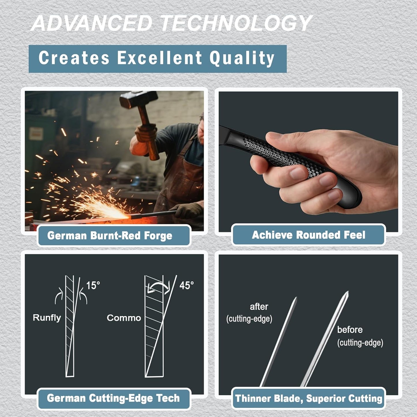 Runfly 20 Piece Hammered Black Silverware Set, 18/10 Stainless Steel Flatware Set, Modern Kitchen Utensil Set Service for 4, Tableware Set, Cutlery Set Including Fork Spoon and Knife