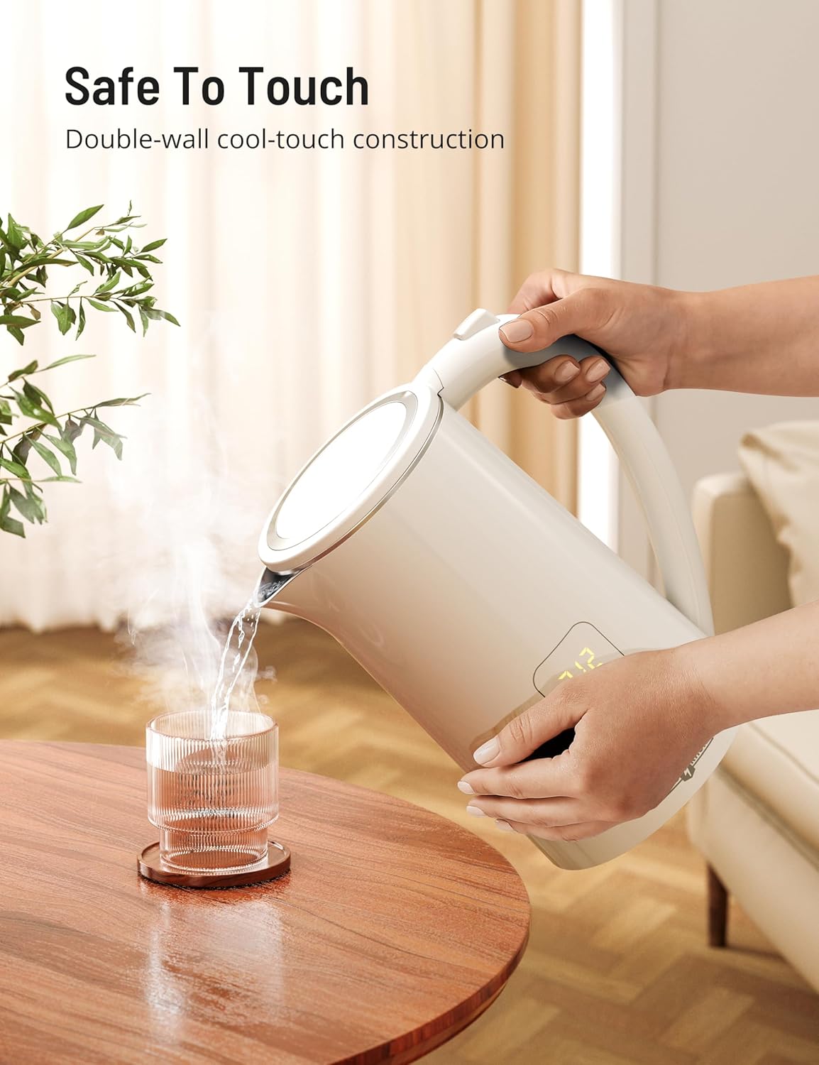PARIS RHÔNE Electric Kettle Temperature Control, 1.7L Electric Tea Kettle Water Boiler, 4H Keep Warm with 6 Presets, LED Screen Electric Kettles for Boiling Water, Boil-Dry Protection, BPA Free