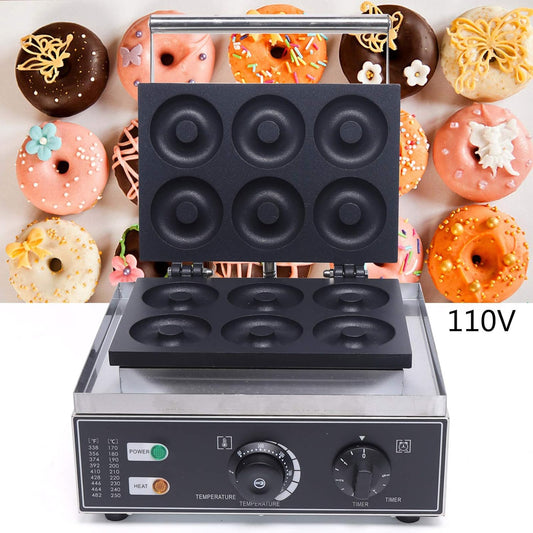 1550W Electric Waffle Maker Machine, 6 Pan Electric Cake Waffle Maker 122-572℉ Non-Stick Waffle Stick Maker for Home & Commercial Use