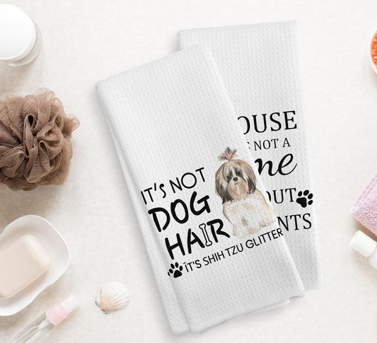 Shih Tzu Dog Towel, Dog Kitchen Towels, Shih Tzu Dog Kitchen Towels and Dishcloths Set of 2, Shih Tzu Dog Decor, Shih Tzu Gifts for Women, 16×24 Inches