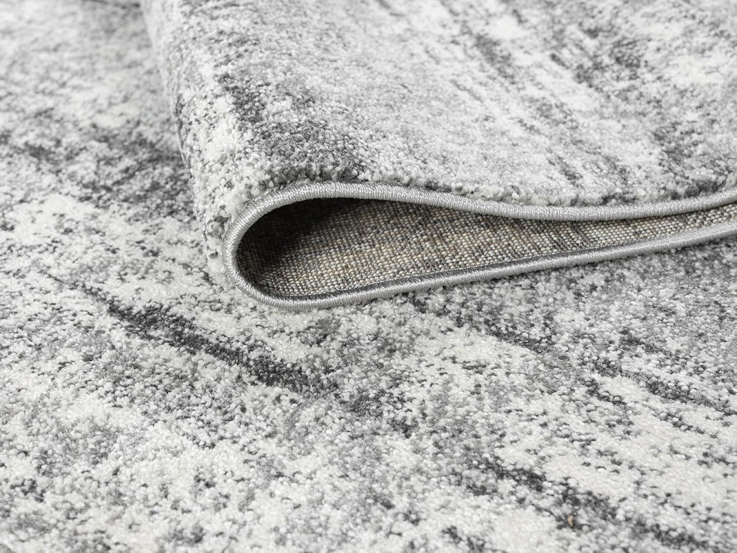 Keen Home Design Area Rugs - 10ft Round Non-Shedding, Abstract Rugs for Kitchen, Living Room, Bedroom, Dining Room, Entryway - Size: 10' Square, Abstract Cream/Grey