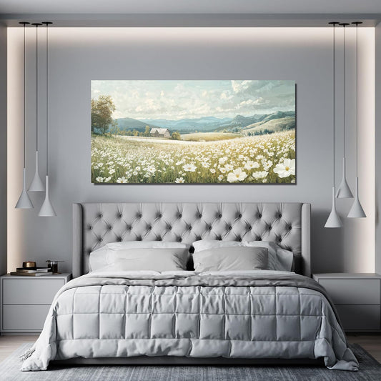 Canvas Wall Art Decor Wall Art Pictures for Living Room Canvas Art Wall Decor Green White Nature Wall Art Prints Artwork for Walls Vintage Landscape Wall Art Decorations Home Office Decor 20" X 40"