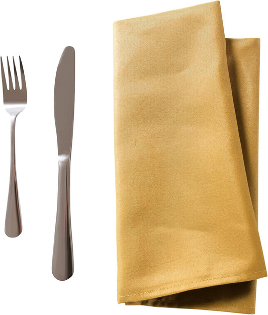 Bailarina Cloth Napkins Set of 40,17x17 inches Dinner Napkins Cloth Washable,Polyester Square Table Cloth Napkin Bulk with Hemmed Edges Ideal for Banquets, Parties and Weddings-Gold