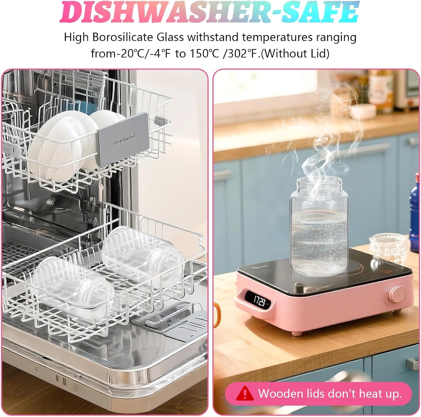 Small Glass Jars with Airtight Lid Seasoning Containers Glass Spice Jar Food Pantry Storage Containers for Kitchen Sugar Tea Coffee Bean Nuts Cookies Herbs Salt (23oz(700ml)*2pack)