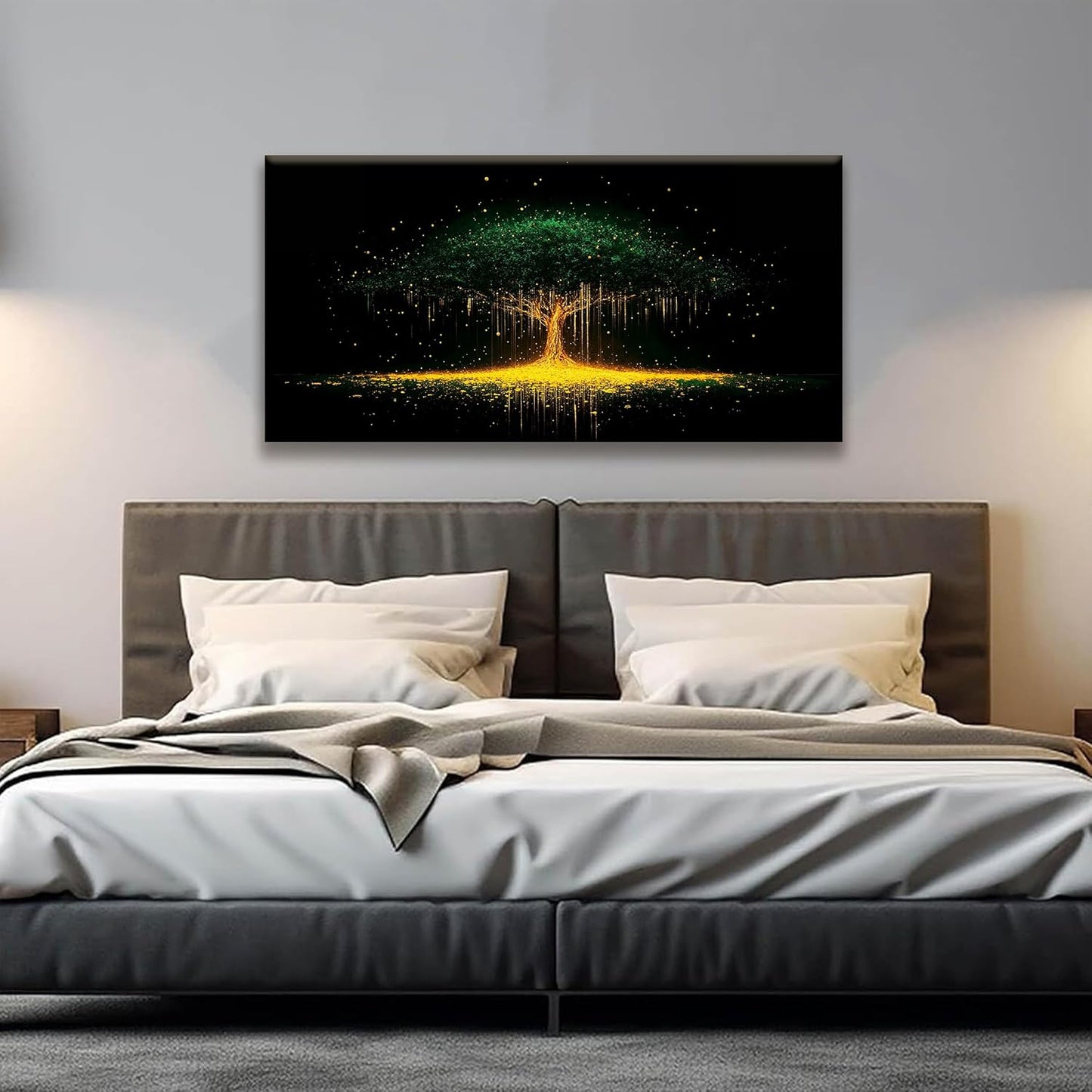 Tsomzxng Canvas Art Wall Decor Print Modern Abstract Tree Wall Art For Bedroom Modern Tree Black And Gold Wall Art Home Wall Decorations Landscape Paintings Pictures Artwork Aesthetic 20 X 40 In