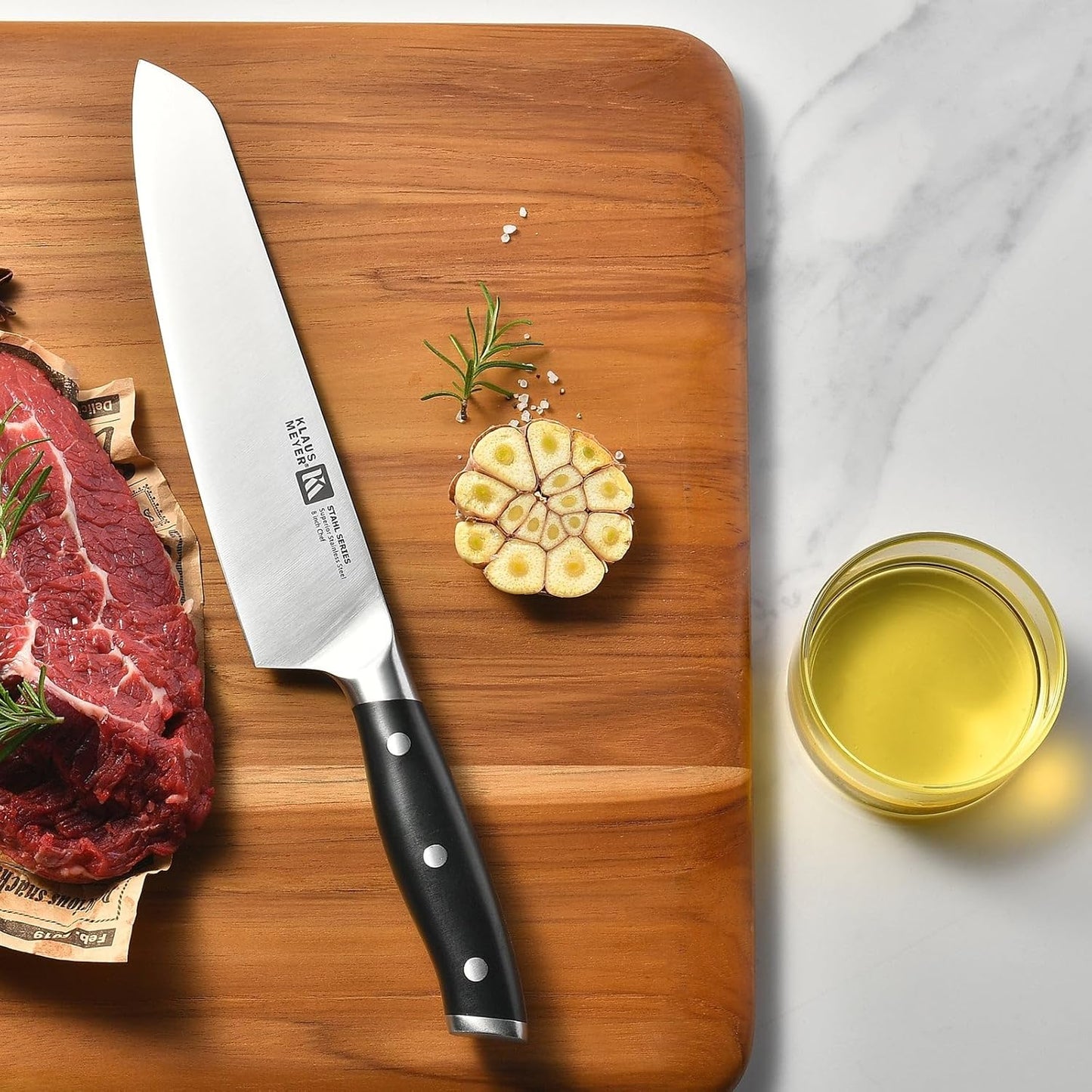 Klaus Meyer Stahl 19 Piece High Carbon Exclusive German Steel Knife Block Set (Black)