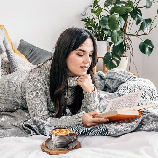 Hasense Espresso Cups with Saucers, 4 oz Small Ceramic Espresso Coffee Mugs Set of 4, Cute Cappuccino Cup Set, Demitasse Cups Perfect for Espresso Shots, Cappuccino, Tea-Grey Brown