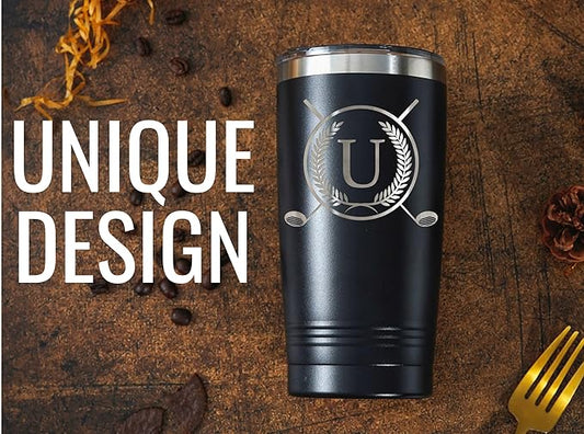 Onebttl Golf Gifts for Men with Initial for Golfer & Golf Lovers, 20oz Travel Mug, Perfect Gifts for Men, Birthday, Christmas - U