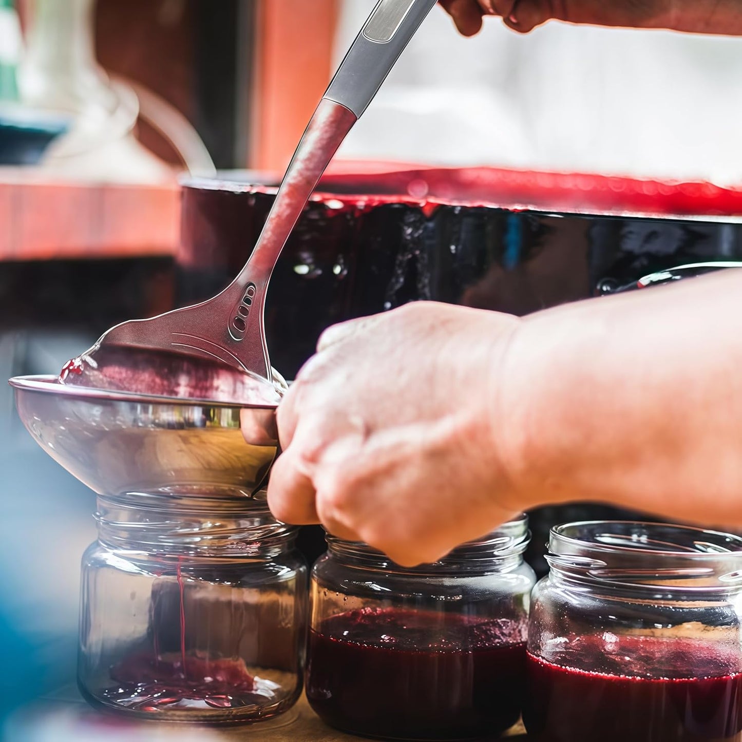 Flexible & Sturdy Kitchen Ladle Spoon Set for Nonstick Pots n Pans | Heat-Resistant Soup Ladle Canning Serving Spoons with Measurement Marks | Dishwasher Safe Cooking Utensil Tools