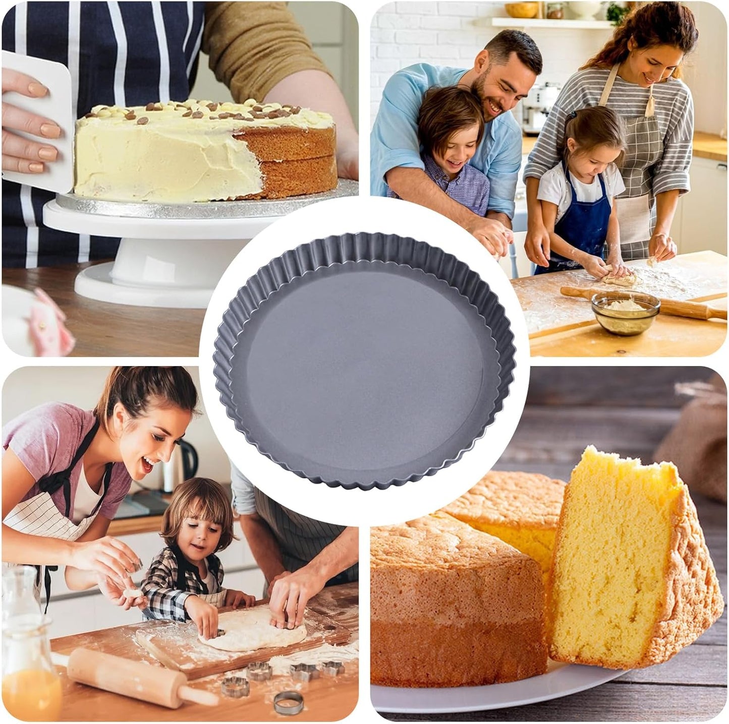 Metal Tart Pan,Tart Pans with Removable Bottoms,Tart Pans for Baking (10 Inch)