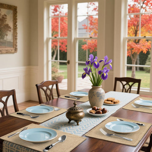 Homaxy Cloths Placemats for Dining Table Set of 4, Heat Resistant Washable Cotton Linen Blend Table Mats, Easy to Clean Place Mats for Indoor Outdoor Party Kitchen Decoration, 13" x 19", Flaxen