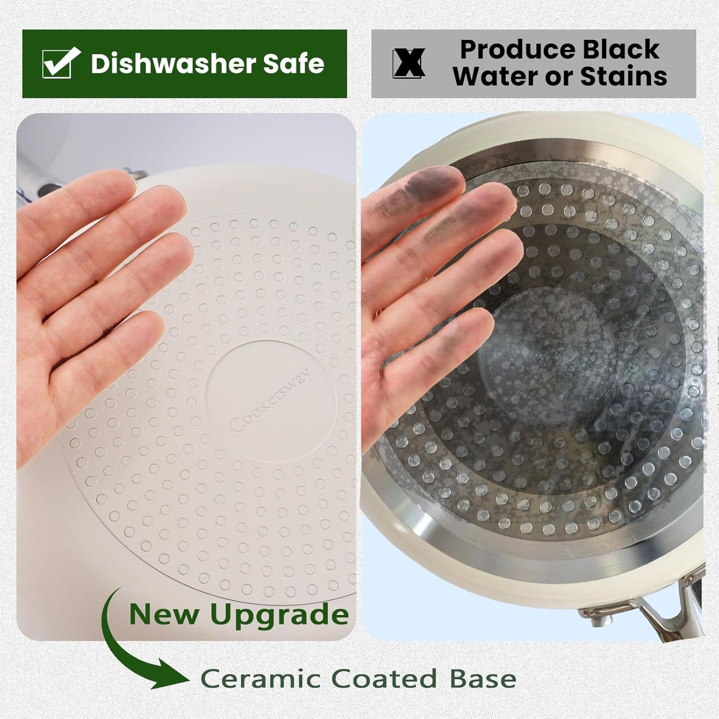 Skillet Ceramic Non Stick Frying Pan, 9.5Inches Nonstick Egg Fry Chefpan for Cooking, PFOA PTFE PFAS Free,Induction Compatible,Oven,Dishwasher Safe