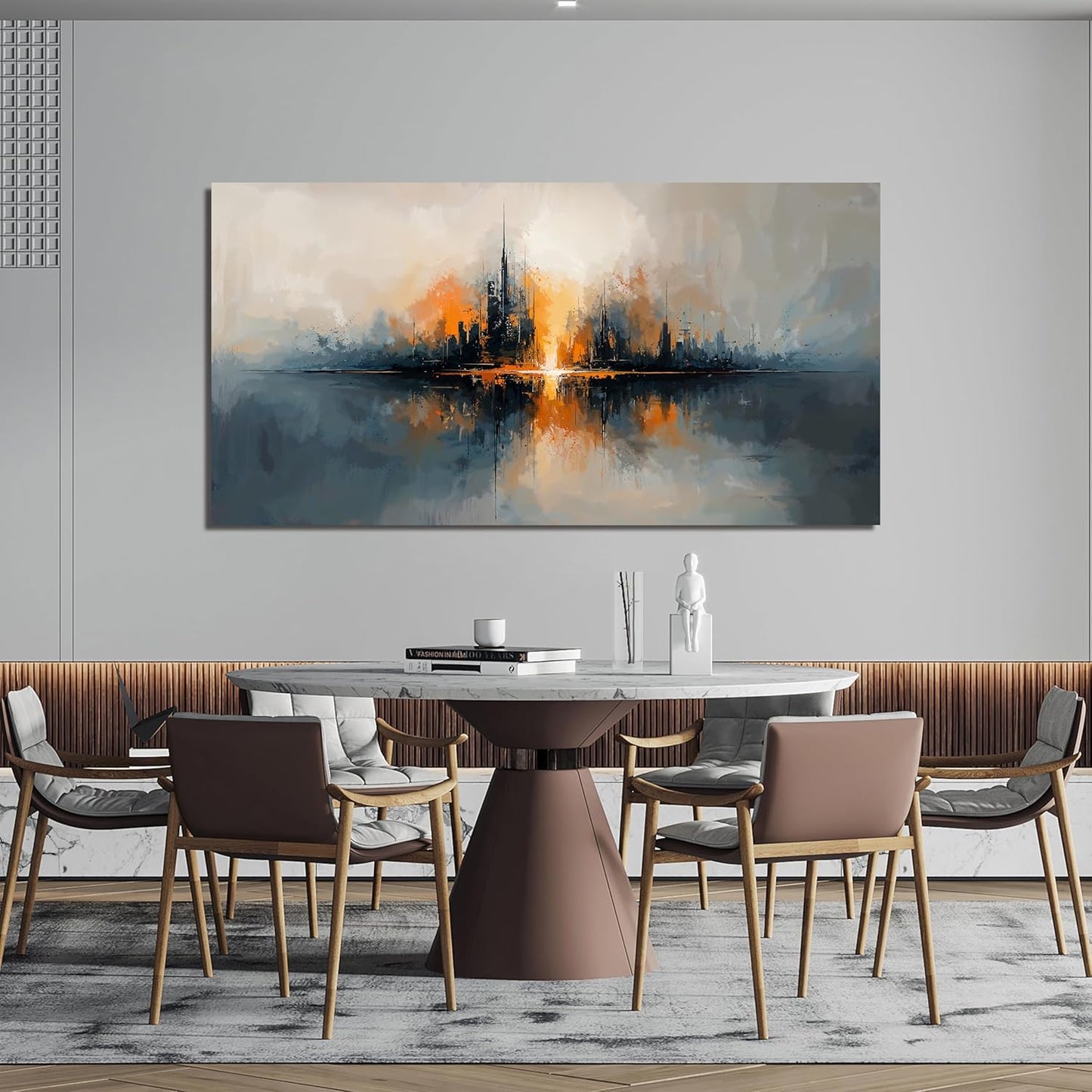 Large Canvas Wall Art Decor Modern Black Wall Art Prints Abstract Canvas Art Wall Decor Wall Art Pictures For Living Room Abstract City Wall Art Decorations Office Home Decor Aesthetic 24" X 48"