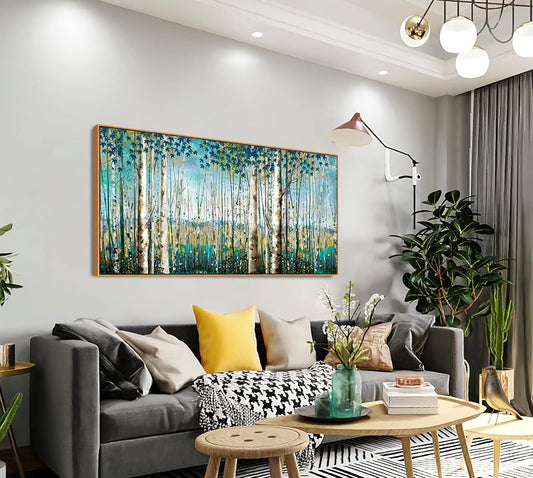 Nature Wall Art Forest Art Canvas Wall Decor Green Tree Canvas Print Artwork Decor for Living Room Landscape Pictures for Bedroom Home Office Decorations 20×40IN