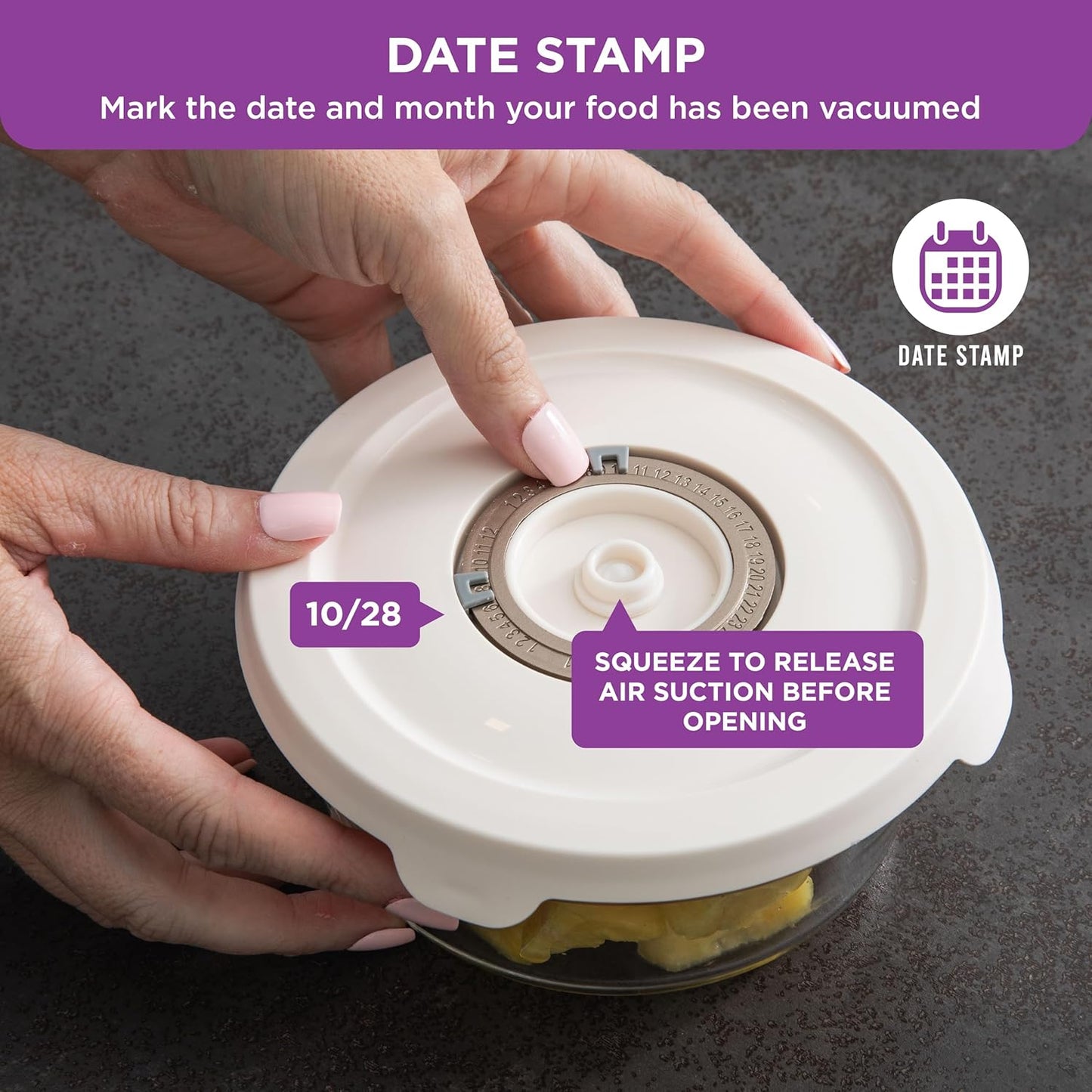 HOLDN’ STORAGE Vacuum Food Storage Containers, Set of 6 Glass Containers & Manual Pump, Keep Food Fresh Longer, BPA-Free Glass, Leak-Proof, Ideal for Meal Prep, Marinating