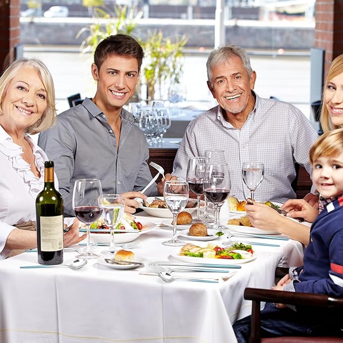 Gradient Blue Silverware Set, 20 Piece Stainless Steel Flatware Set, Kitchen Utensil Set include Knife/Fork/Spoon,Cutlery Service for 4,Mirror Polished