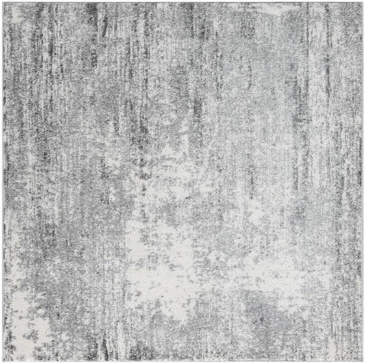 Keen Home Design Area Rugs - 5ft Round Non-Shedding, Abstract Rugs for Kitchen, Living Room, Bedroom, Dining Room, Entryway - Size: 5'3" Square, Abstract Cream/Grey