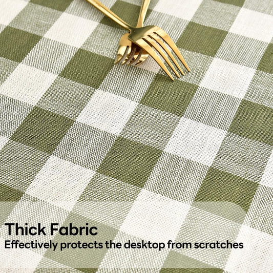 Gingham Tablecloth Rectangle Table Cloth Heavy Duty Cotton Checkered Table Cover for Spring Picnic Kitchen Dining(C-Sage Green, 52x86 inch)