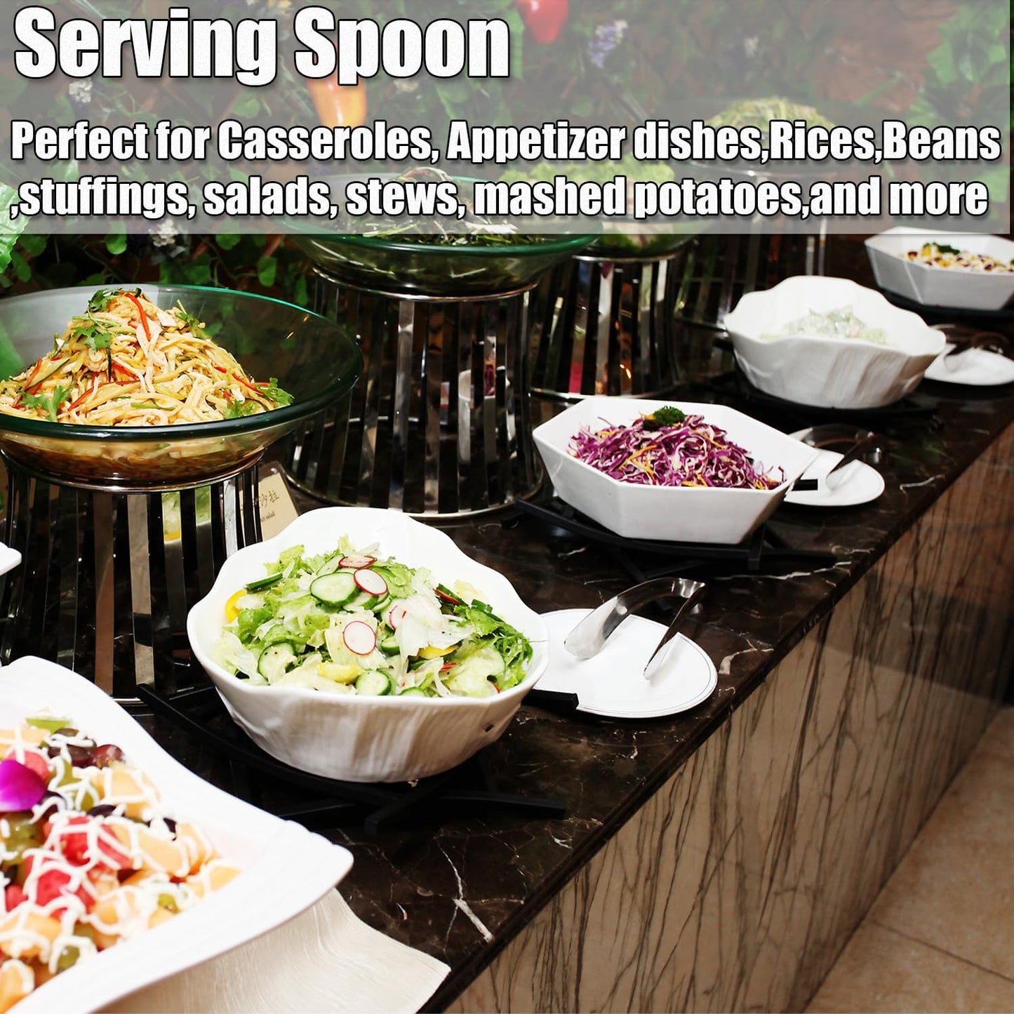 Small Serving Spoon 18/10 Stainless Steel 8'' Buffet Spoon,Dishwasher Safe,Pack of 1