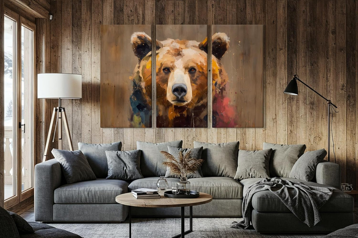 Wildlife Canvas Prints - Wild Animals Home Decor - Medium, Large, and Extra Large Wall Art for Living Room, Bathroom, Kitchen (Street Art Spirit, 63L" x 94W"- 3 Panels)