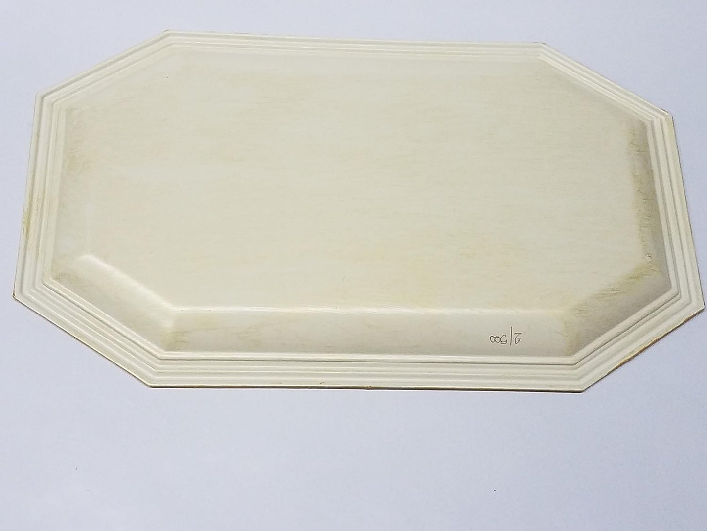 GAC Italian Hand Painted 'Country Flowers' Decorative Rectangular Serving Platter - Serving Tray, Decorative Plate - Brass - Limited Edition 11.25"