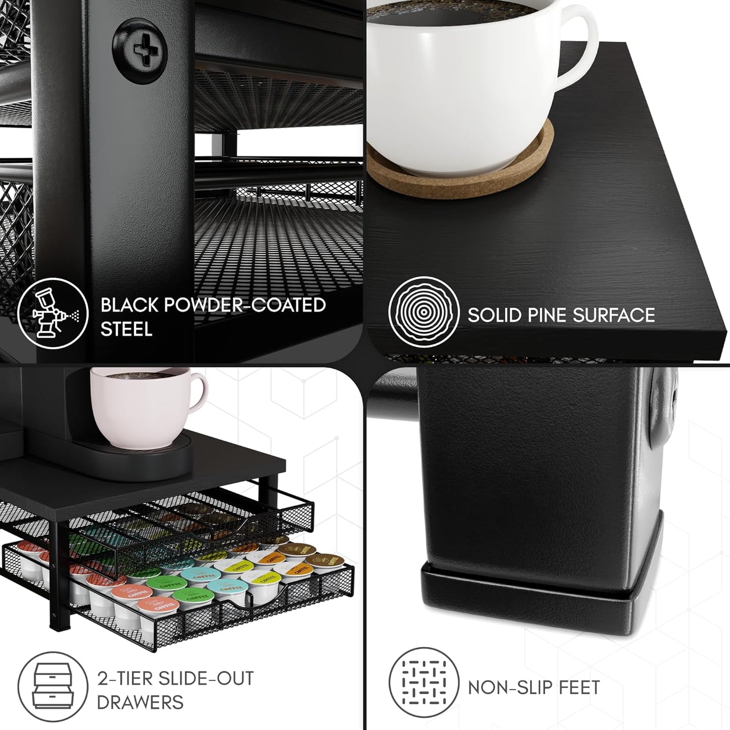 K Cup Holder - Coffee Bar Organizer for Countertop - K Cup Drawer Organizer - Coffee Station Accessories - Keurig Coffee Pod Holders for Counter Small Space - Kpod Kcup Storage - Coffee Pods Holder