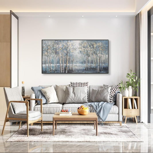 Canvas Wall Art Modern Decor Framed Wall Decorations Maximalist Home Decor Wall Art Prints Dark color system Forest Landscape Painting for Room Wall Bedroom Office Decor 20"×40"