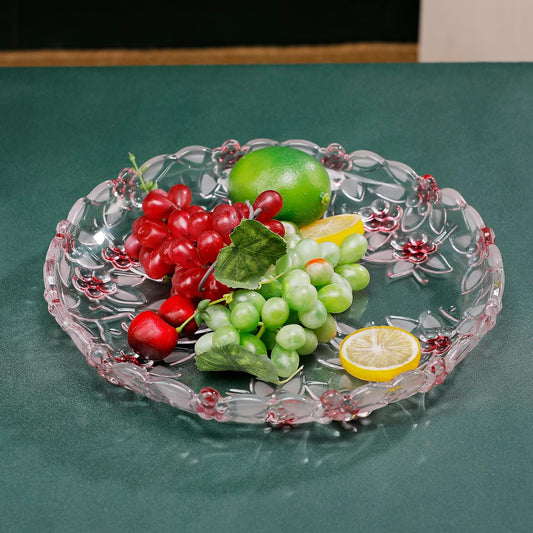 MAGCOLOR Pink plum blossoms shaped Large Decorative Bowl-11.8 inch Diameter, Modern Handicraft Bowls for Home Decor, Decorative Fruit Bowl for Kitchen Counter (Pink plum blossoms)