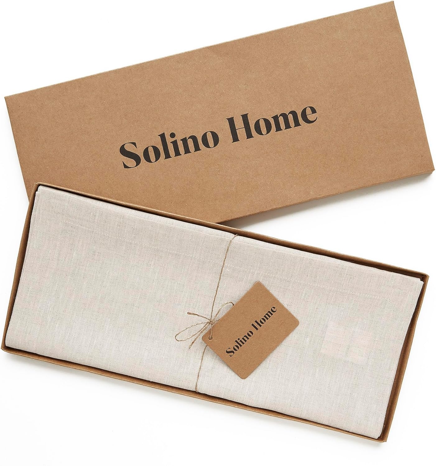 Solino Home Linen Table Runner 108 Inches Long - Athena, 100% Pure Linen Light Natural 14 x 108 Inch Table Runner for Dining, Fall, Autumn, Thanksgiving, Holiday