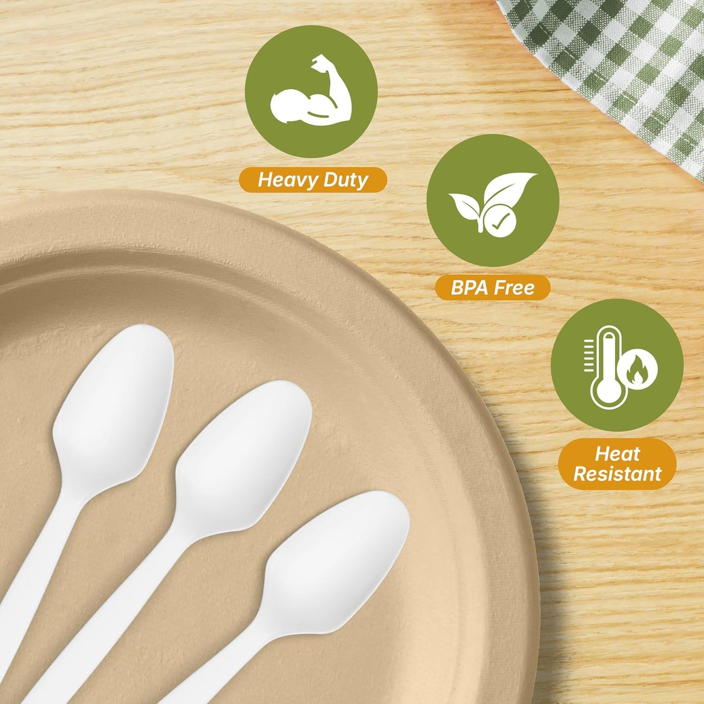 Reli. Compostable Spoons (600 Pack) | Soup Spoons, Disposable Utensils Heavy Duty | Compostable Utensils, Cutlery for Party, Hot Food, Party Supplies | BPA Free, Cornstarch (White)