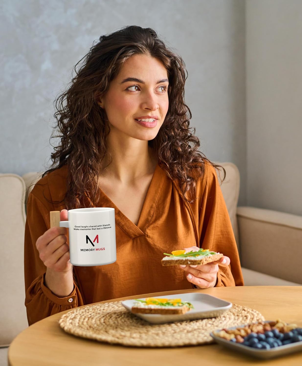 Ceramic Coffee Mug with Lid & Spoon – Large Tea Cup with Lid for Hot Drinks – Friendship Quote Mug for Women or Men – Reusable Coffee Cup – Unique Novelty Coffee Mug, Microwave Safe