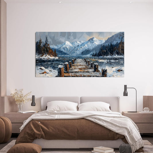 Canvas Wall Art Decor Large Wall Art for Living Room Nature Landscape Wall Art Prints Canvas Art Wall Decor Artwork For Walls Modern Coastal Wall Art Decorations Bedroom Ofiice Kitchen Decor 24" X 48"