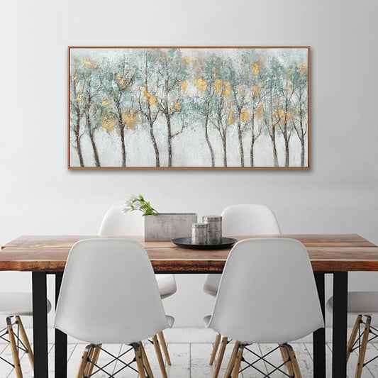 Framed Wall Art Decor Canvas Print Green Embellishments Plant Forest Abstract Tree Painting Picture Artwork Framed Wall Decor For Living Room Bedroom Living Room And Apartment 20x40 Inch